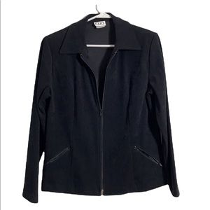 CLIO Women’s Jacket Casual Black Zip Up Black M